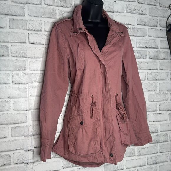 Papaya Pink Zip Up Lightweight Jacket Size Small - Picture 2 of 6